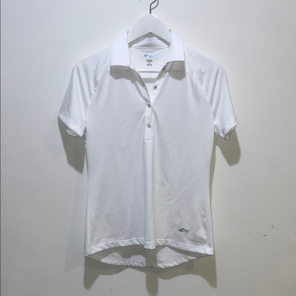 Greg Norman White Short Sleeve Play Dry Polo Shirt Size Small